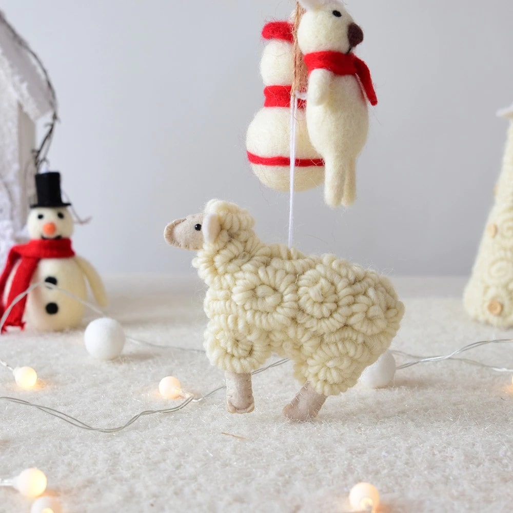 Felt Sheep Ornament For Christmas Decoration