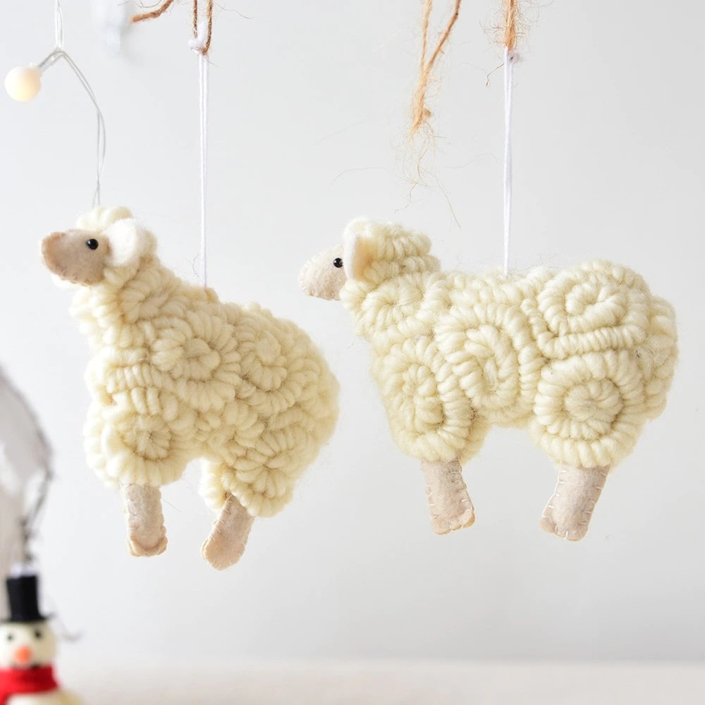 Felt Sheep Ornament For Christmas Decoration