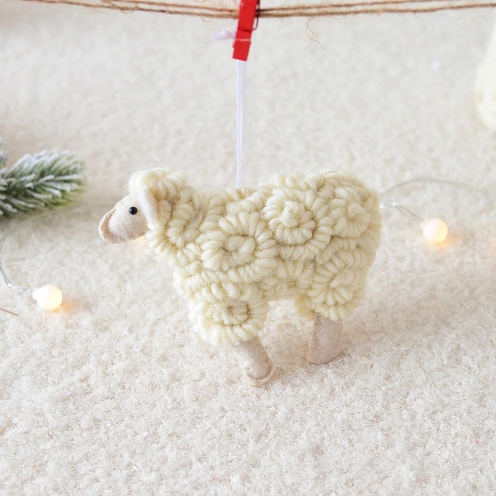 Felt Sheep Ornament For Christmas Decoration