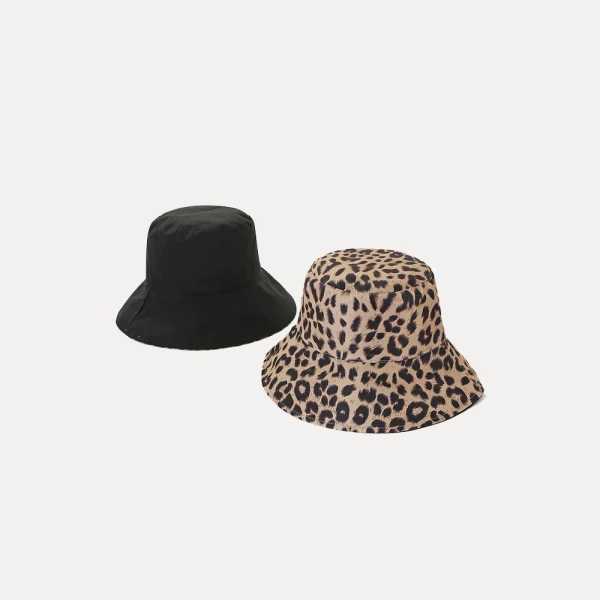 Unisex Reversible Leopard Print Bucket Hat