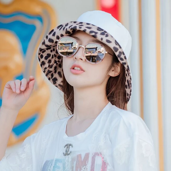 Unisex Reversible Leopard Print Bucket Hat