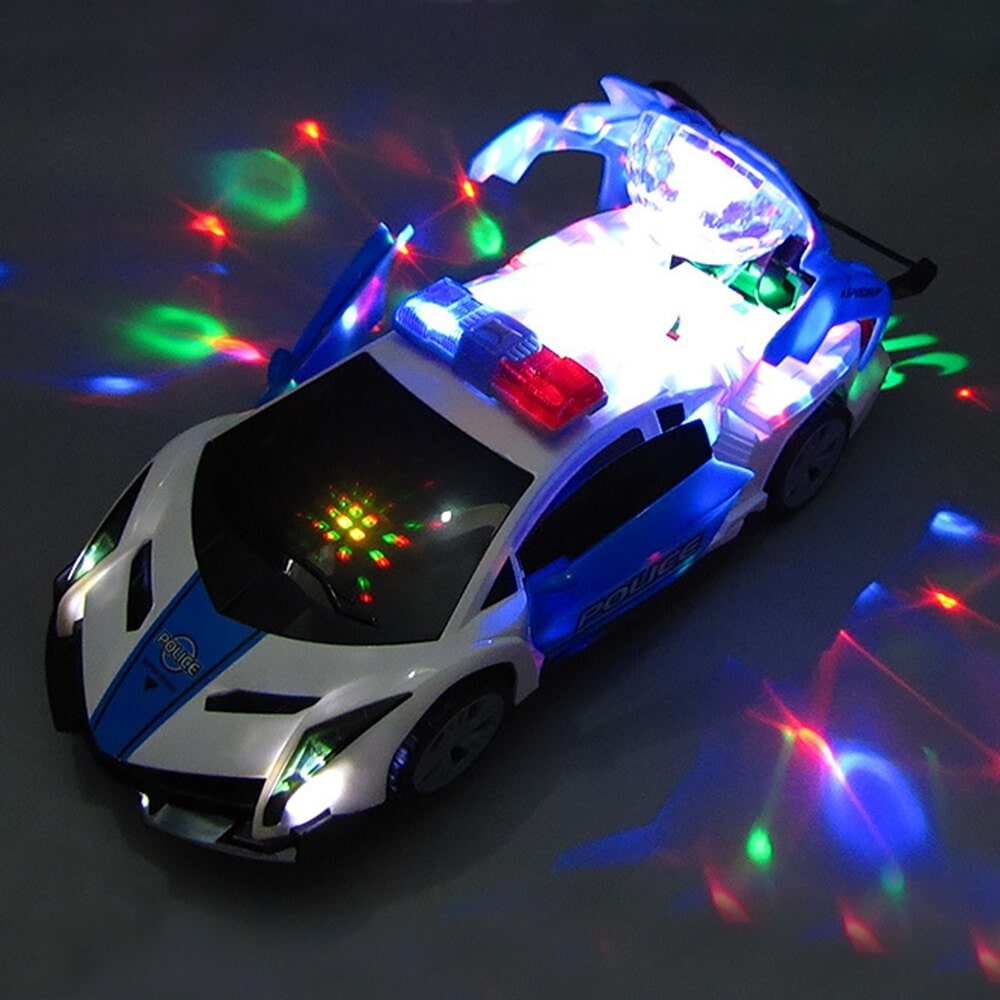 360 Rotating Light Up Police Car Toy