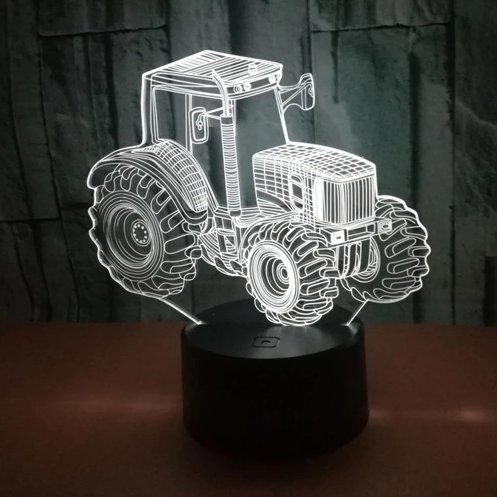 3D Optical Illusion Tractor Night Light Lamp