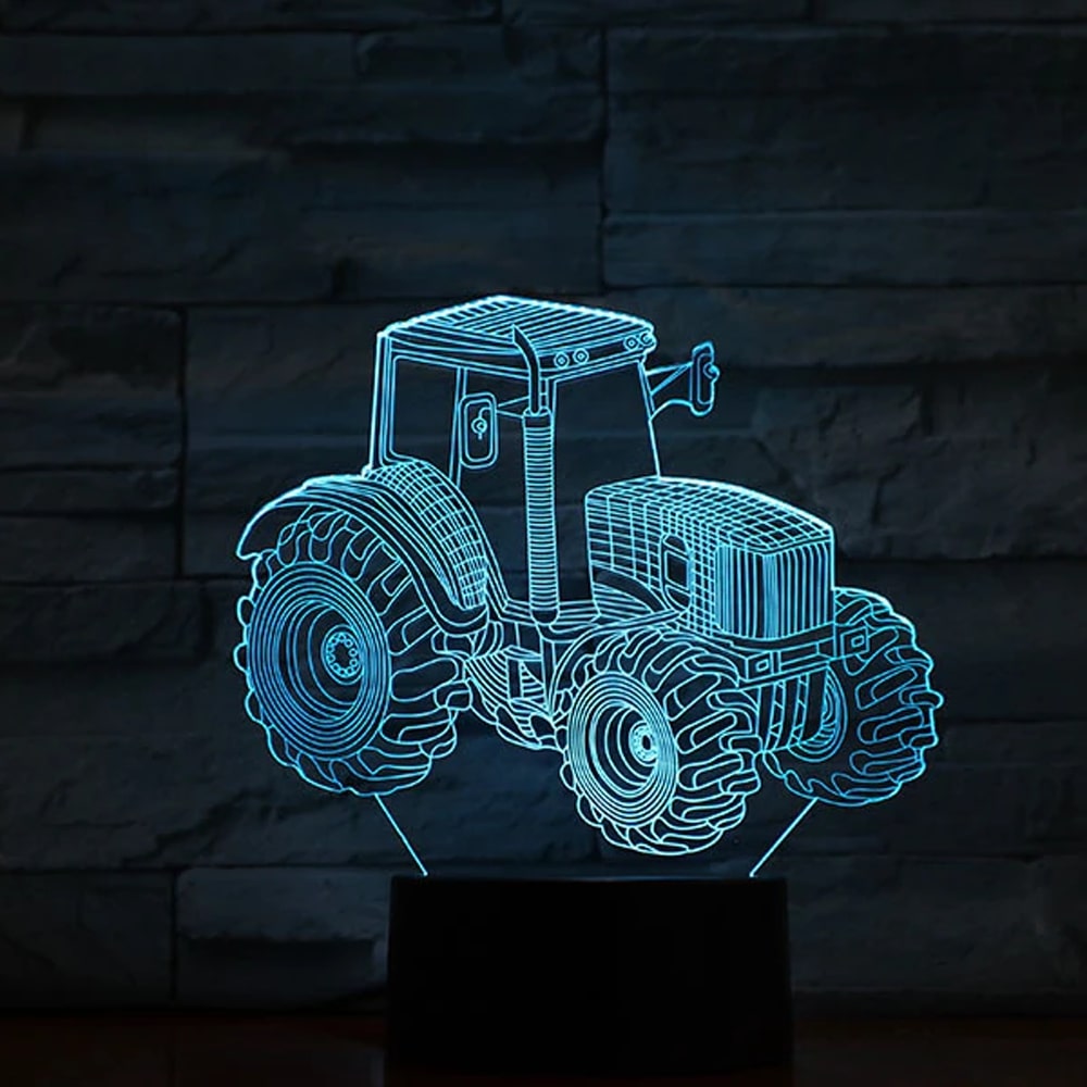 3D Optical Illusion Tractor Night Light Lamp