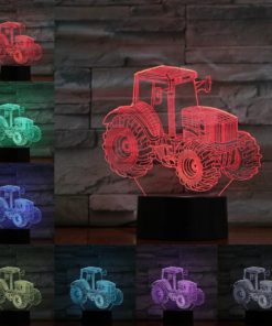 3D Optical Illusion Tractor Night Light Lamp