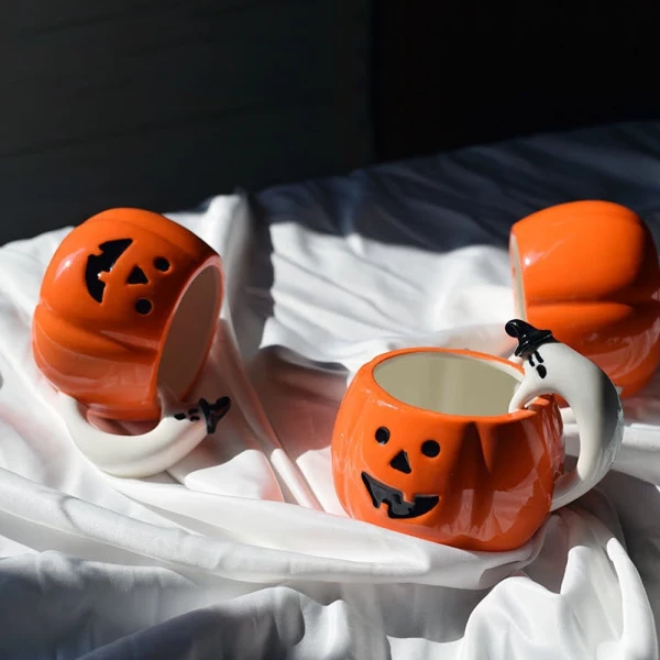 Pumpkin Shaped Coffee Mug For Halloween