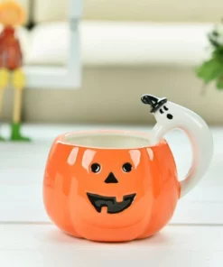 Pumpkin Shaped Coffee Mug For Halloween