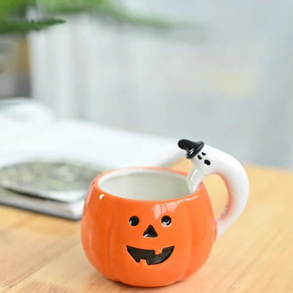 Pumpkin Shaped Coffee Mug For Halloween