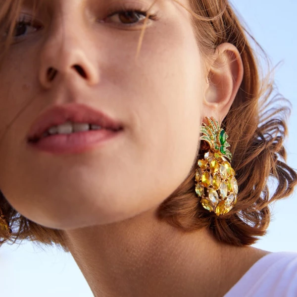 Beaded Pineapple Earrings For A Sparkly Charm