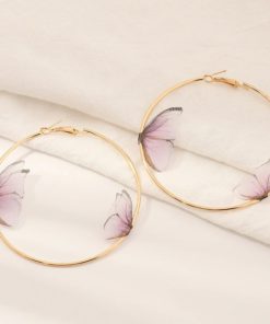 Small and Large Butterfly Hoops Earrings