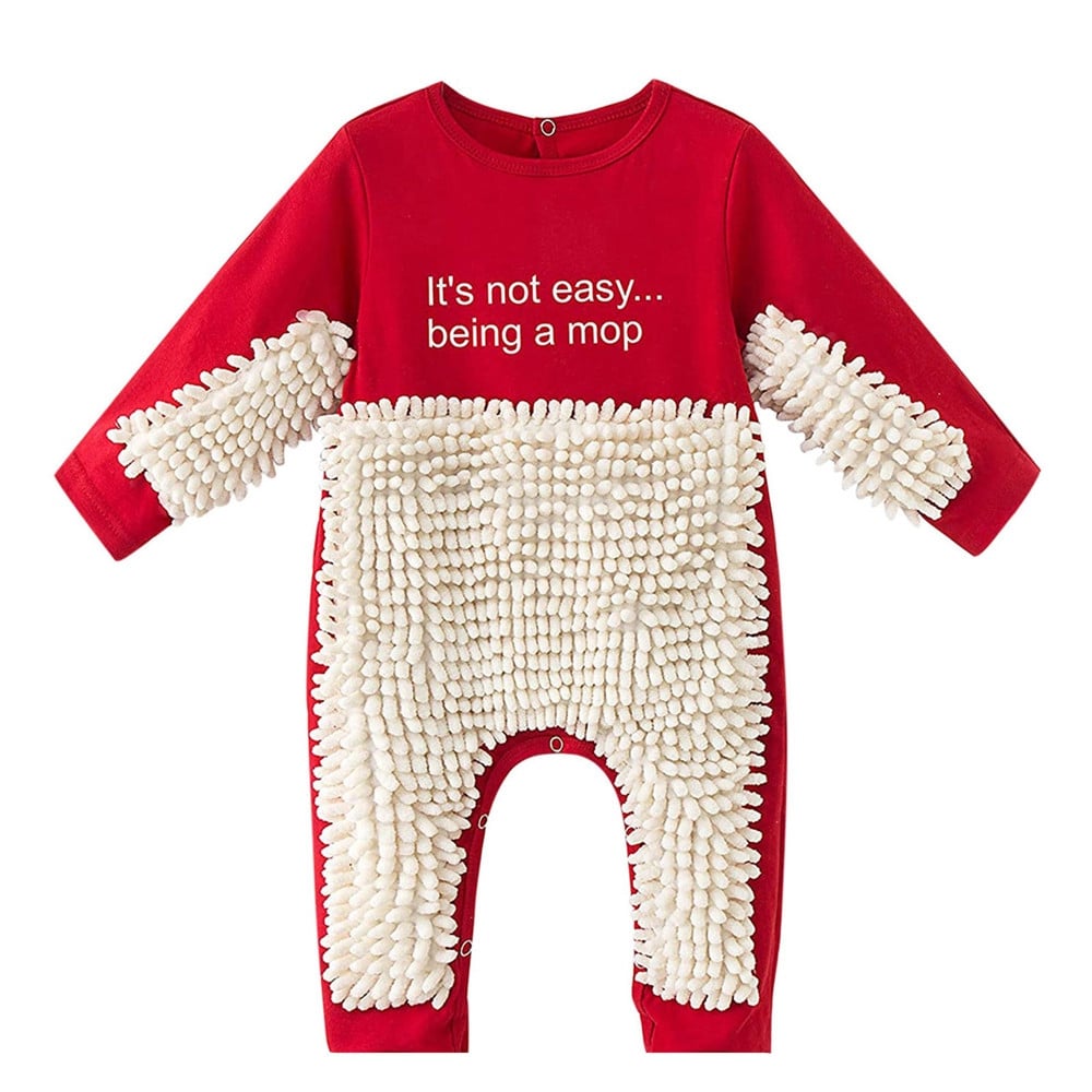 Adorably Funny Baby Mop Onesie Romper