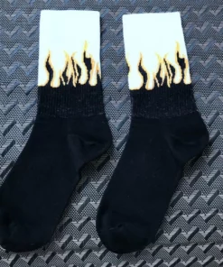 Unisex Flame Socks For Casual Or Formal Style Statement