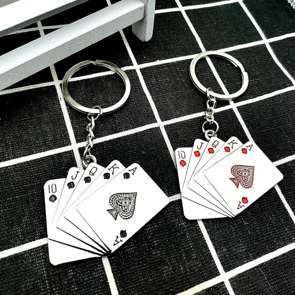 5 Playing Card Keychain For Car Guys