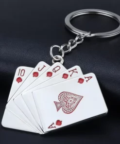 5 Playing Card Keychain For Car Guys