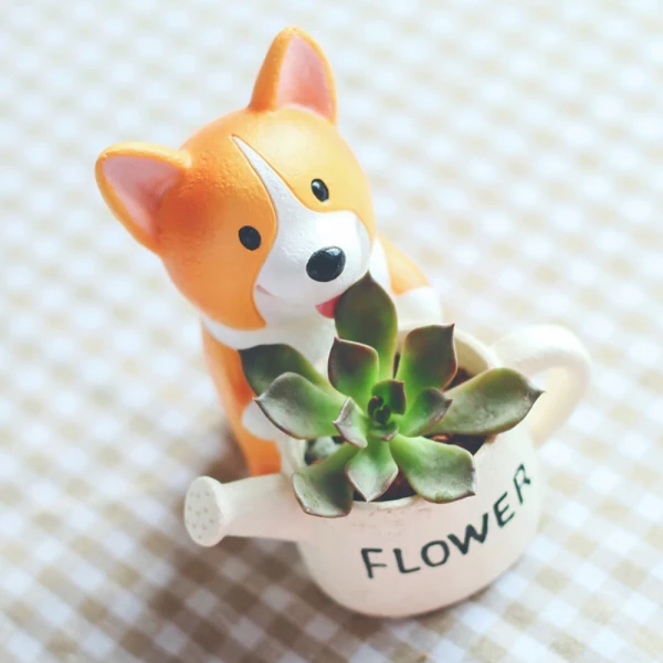 Cute Resin Corgi Planter Flower Pot