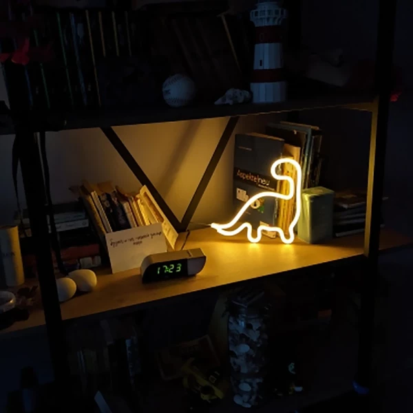 Cute Glowing Neon Dinosaurs Sign