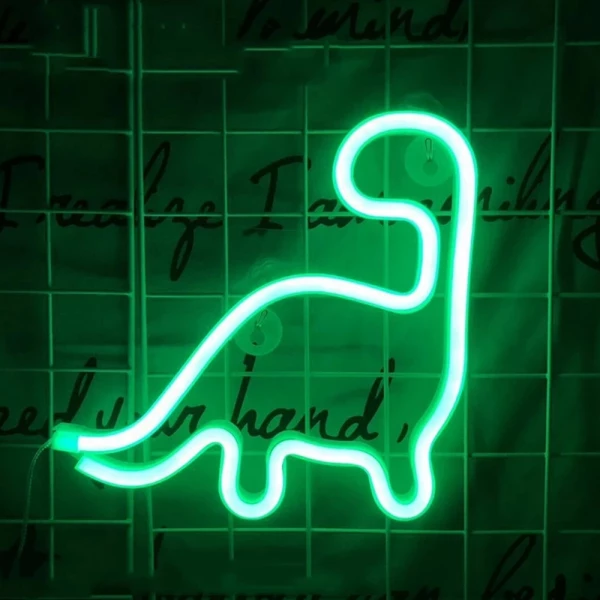 Cute Glowing Neon Dinosaurs Sign