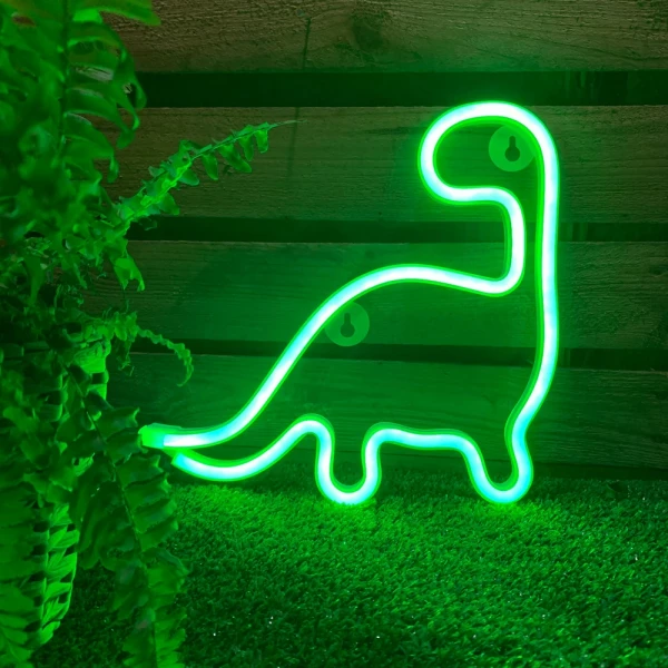 Cute Glowing Neon Dinosaurs Sign