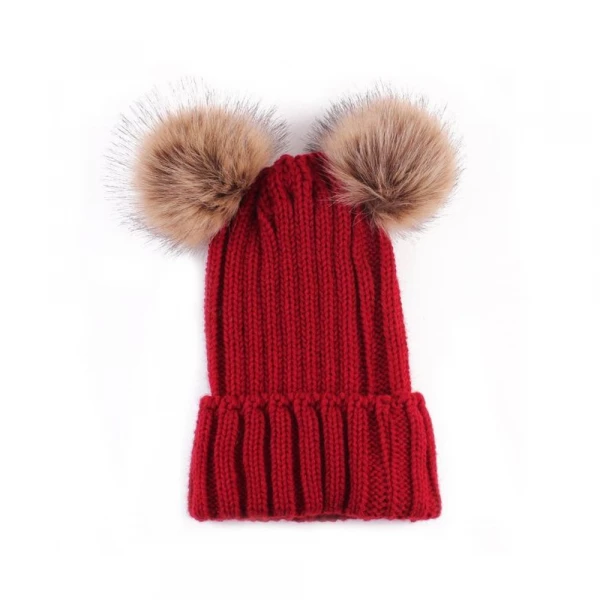 Cute Double Pom Pom Hat