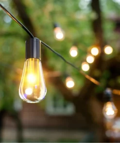 Italian Cafe Solar Powered Vintage Edison Bulbs