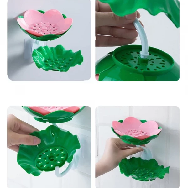 Lotus Shape Double-Layer Soap Holder