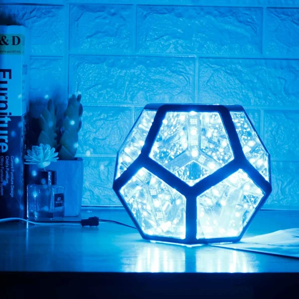 Infinite Dodecahedron Color Art Light