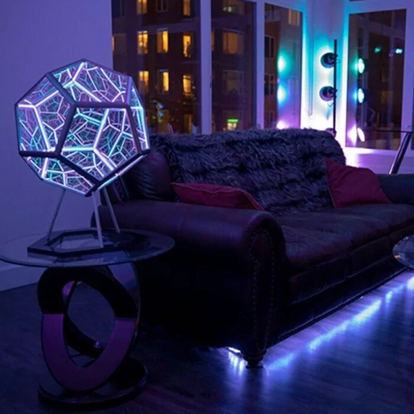 Infinite Dodecahedron Color Art Light