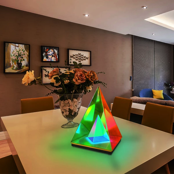 Pyramid Acrylic LED Table Lamp