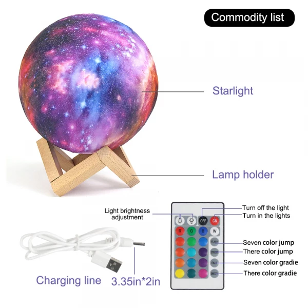 Galaxy Moon Lamp