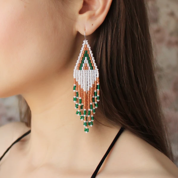 Beaded Earrings Triangle For Women