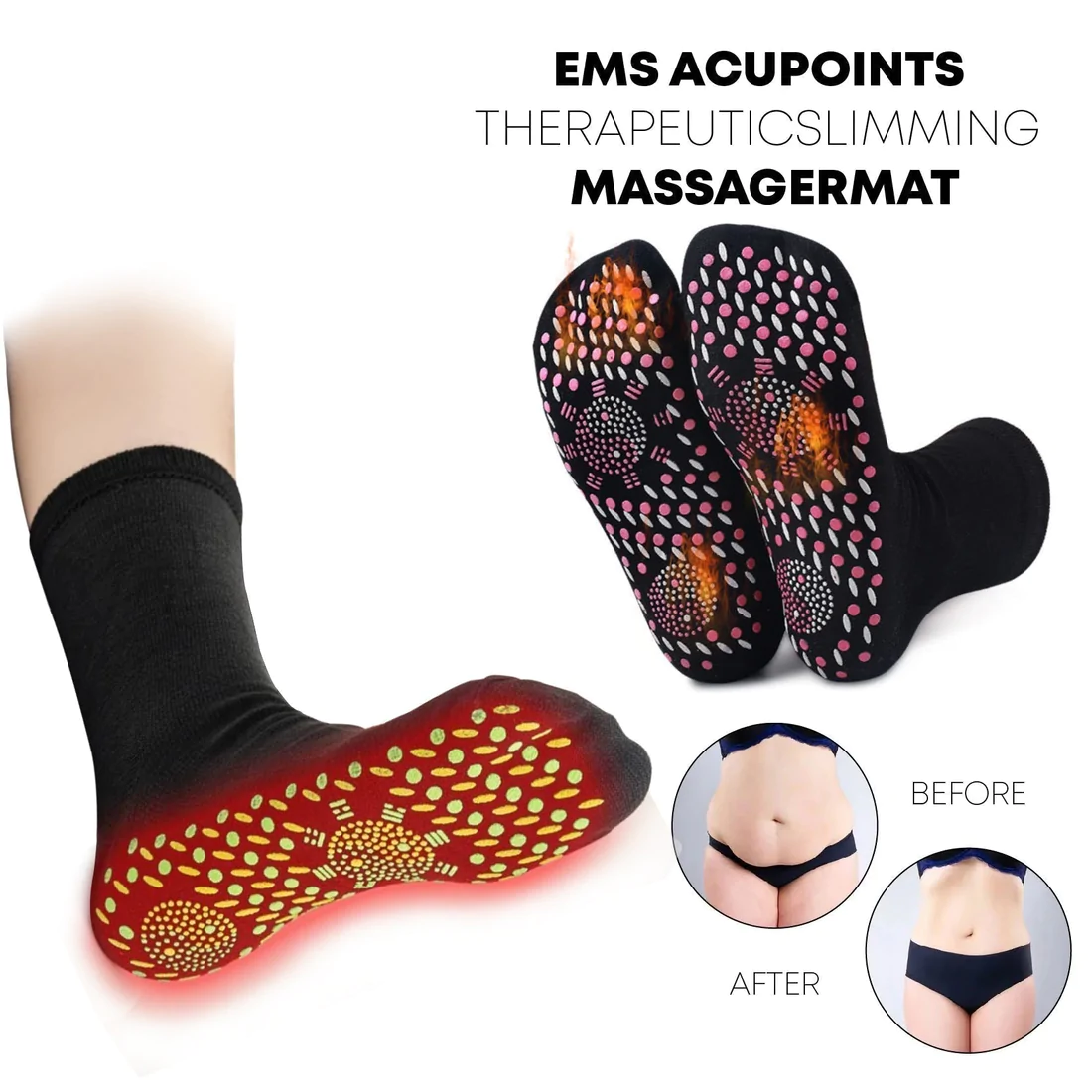 Tourmaline acupressure self-heating shaping socksLimited time discount Last 30 minutes