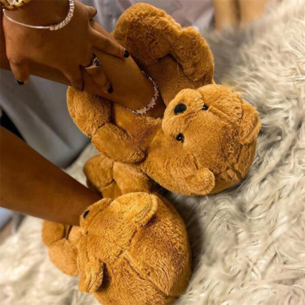 Comfy Teddy Bear Plush Slippers