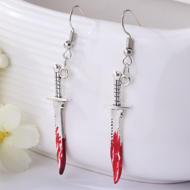 Bloodstained Horror Halloween Earrings