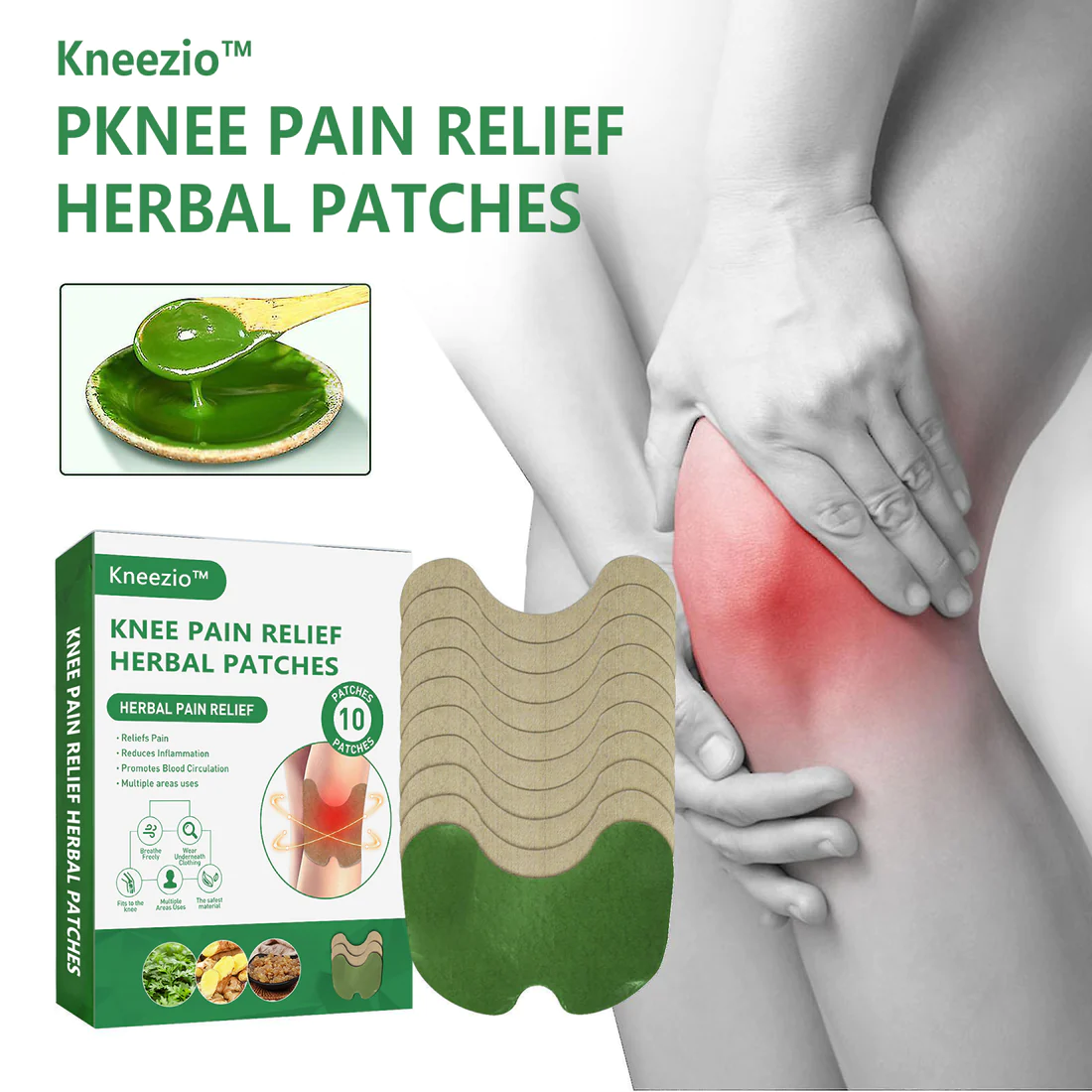 Kneezio Knee Pain Relief Herbal Patches