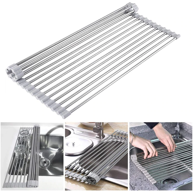 Stainless Steel Roll Up Dish Drying Rack