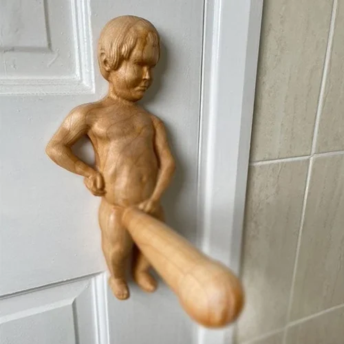 Funny Wood Toilet Roll Holder