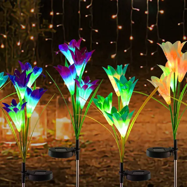 Outdoor Solar Lily Flower LED Lights