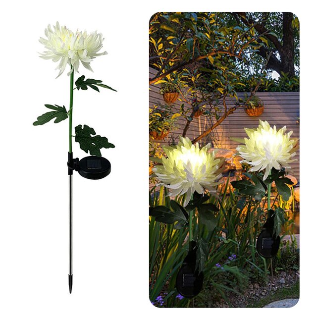 Spring Artificial Chrysanthemum Solar Garden Stake Led