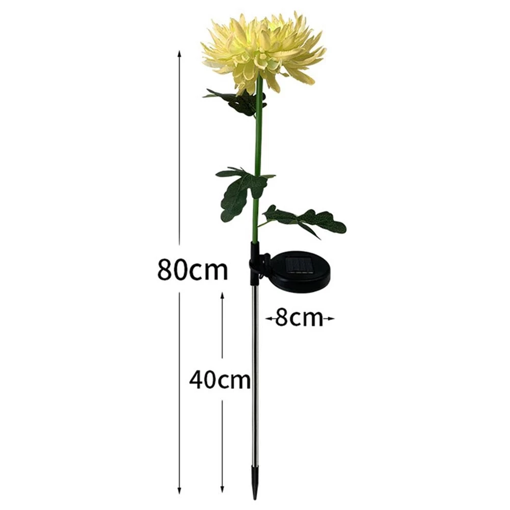 Spring Artificial Chrysanthemum Solar Garden Stake Led