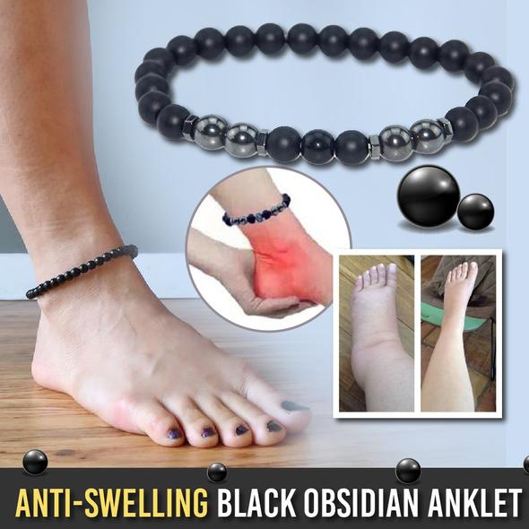 Anti-Swelling Black Obsidian Anklet