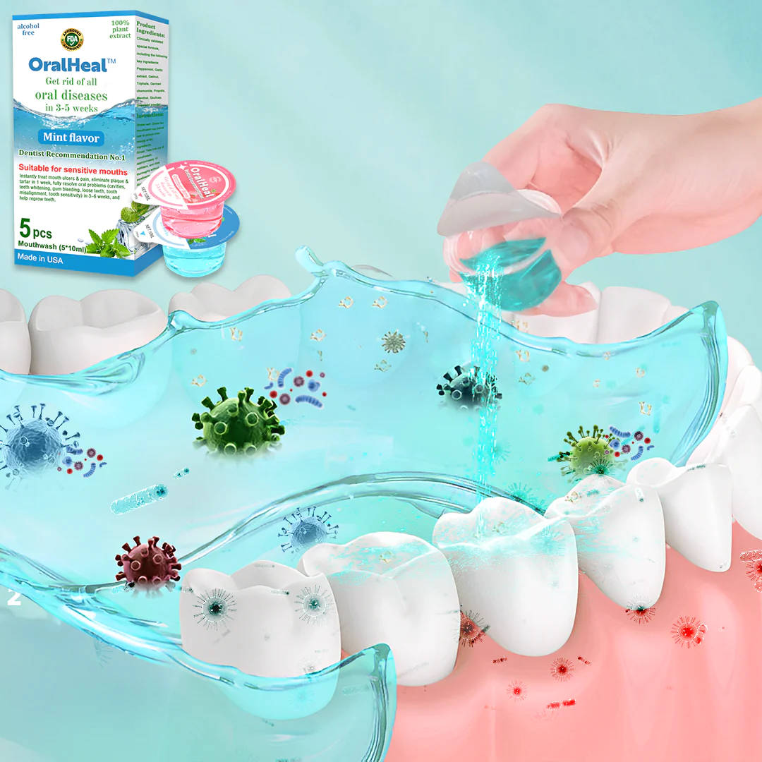 OralHeal Jelly Cup Mouthwash Restoring Teeth and Mouth to Health