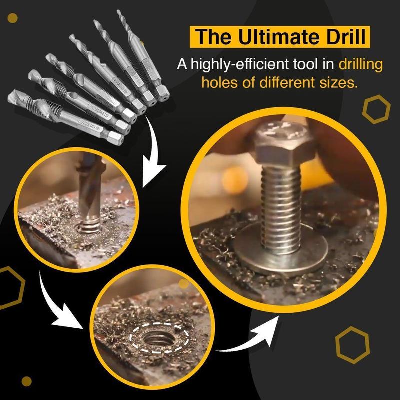 6pcs Thread Tap Drill Bits Set