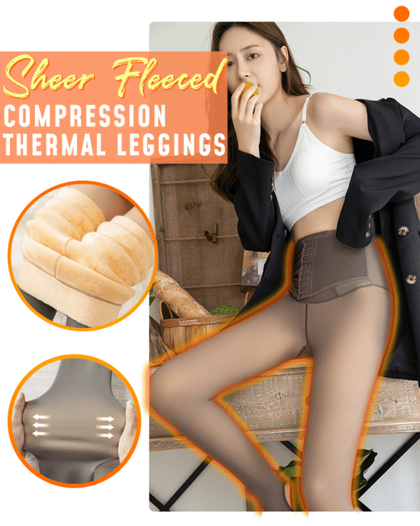 Sheer Fleeced Compression Thermal Leggings