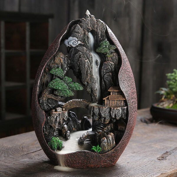 Waterfall Incense Burner with Mountain River