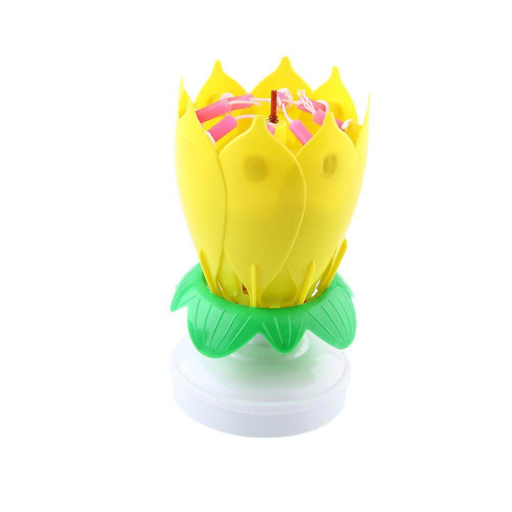 Musical Lotus Rotating Flower Candle