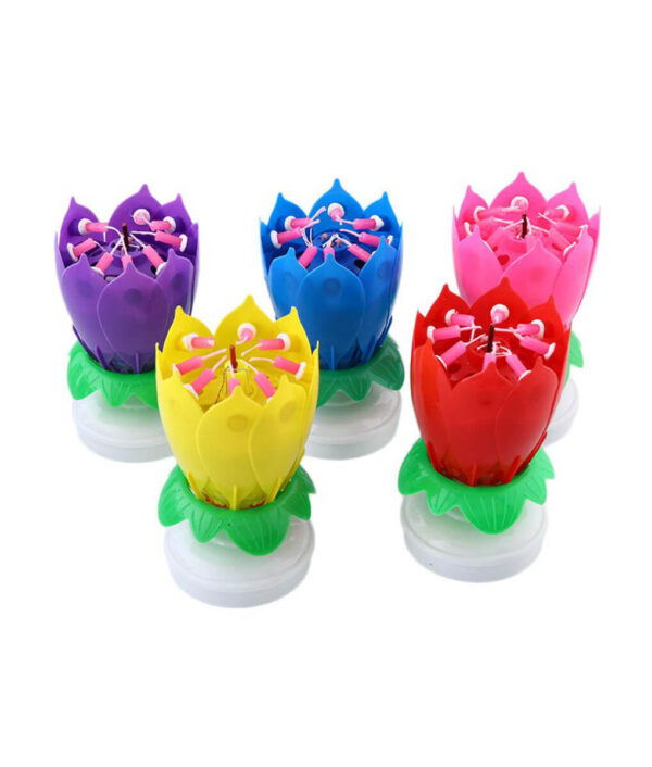 Musical Lotus Rotating Flower Candle