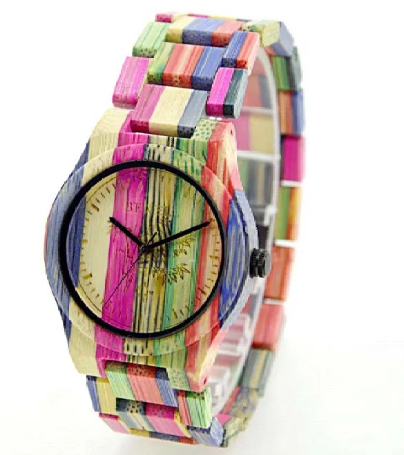 Colored Bamboo Wood Handmade Couple Watch