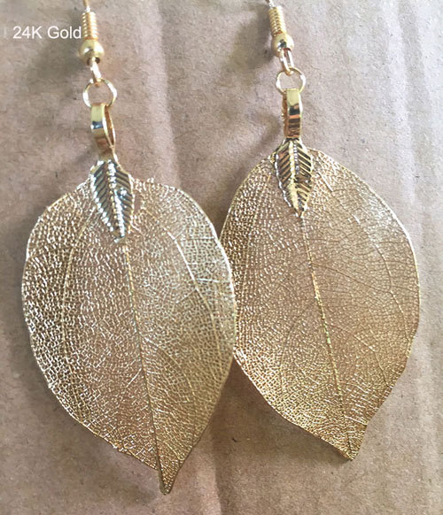 Natural Leaf Big Earrings