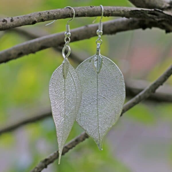 Natural Leaf Big Earrings