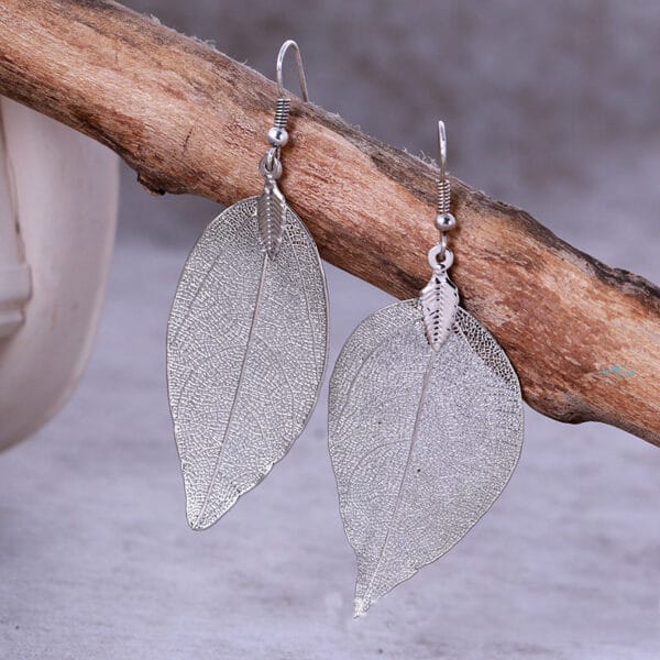 Natural Leaf Big Earrings